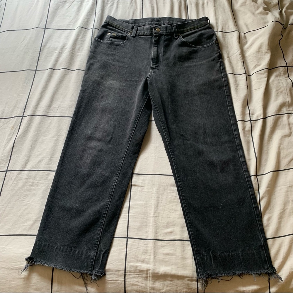 Lee Cropped Straight Black Jeans 34
